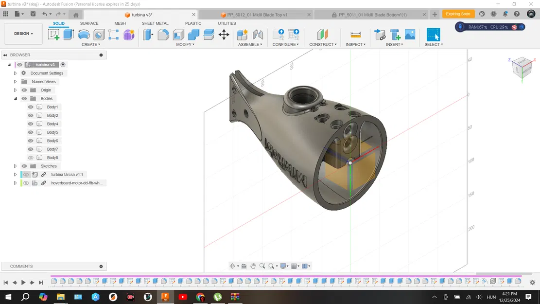Tuabin gió dùng động cơ Hoverboard - Phiên bản 1.1 12-24V bởi MikRobi - Image 5