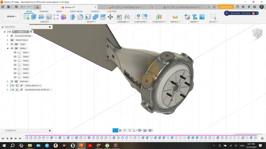 Tuabin gió dùng động cơ Hoverboard - Phiên bản 1.1 12-24V bởi MikRobi - Image 6