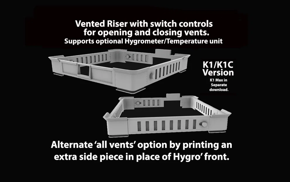 Khung Riser cho K1 với khe thông gió điều chỉnh được và hỗ trợ gắn cảm biến nhiệt ẩm - Image 1