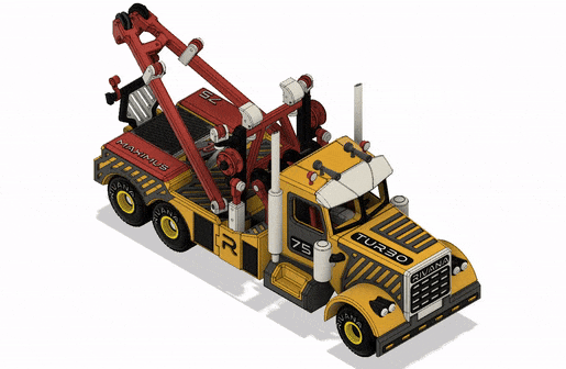 Xe Tải Kéo Cổ Điển Màu Vàng (Yellow Classic Towing Truck)