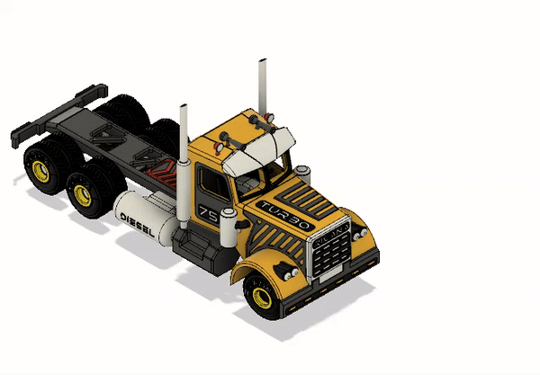 Xe Tải Kéo Cổ Điển Màu Vàng (Yellow Classic Towing Truck) - Image 6