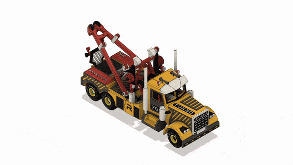 Xe Tải Kéo Cổ Điển Màu Vàng (Yellow Classic Towing Truck) - Image 14