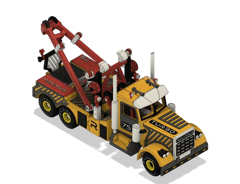 Xe Tải Kéo Cổ Điển Màu Vàng (Yellow Classic Towing Truck) - Image 16