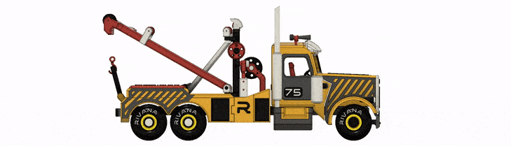 Xe Tải Kéo Cổ Điển Màu Vàng (Yellow Classic Towing Truck) - Image 18