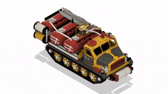 Xe Chữa Cháy Yellow Artillery Tractor Có Thể Chuyển Động - Thumbnail 3