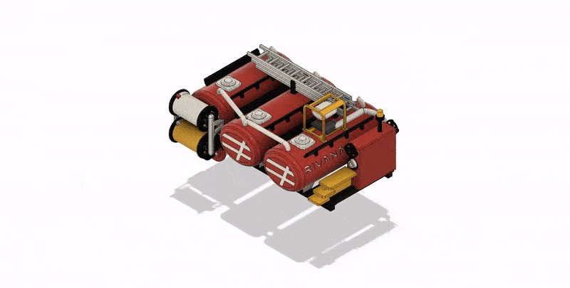 Xe Chữa Cháy Yellow Artillery Tractor Có Thể Chuyển Động - Thumbnail 5