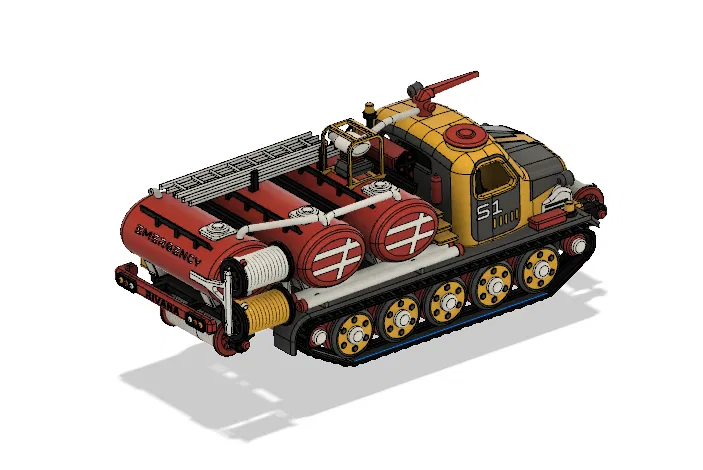 Xe Chữa Cháy Yellow Artillery Tractor Có Thể Chuyển Động - Image 7