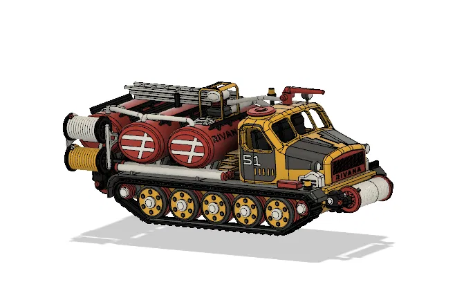 Xe Chữa Cháy Yellow Artillery Tractor Có Thể Chuyển Động - Image 10