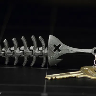 Móc khóa xương cá kiếm linh hoạt - Mô hình in 3D độc đáo