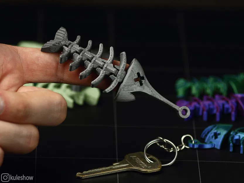Móc khóa xương cá kiếm linh hoạt - Mô hình in 3D độc đáo - Image 2
