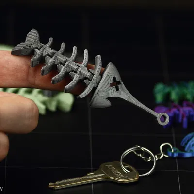Móc khóa xương cá kiếm linh hoạt - Mô hình in 3D độc đáo