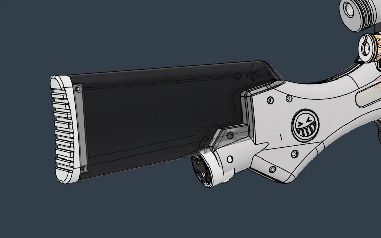 Báng súng kiểu giả gỗ (Wood-ish Stock) cho Nerf Smiley in 3D - Image 1