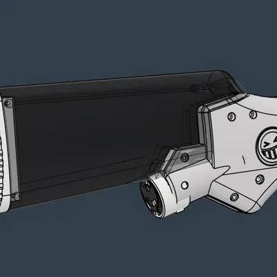 Báng súng kiểu giả gỗ (Wood-ish Stock) cho Nerf Smiley in 3D