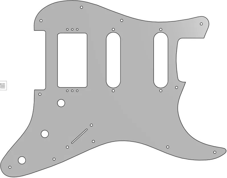 Mặt bảo vệ đàn Stratocaster (Pickguard) cấu hình HSS - Bản in 3D chuẩn - Image 1