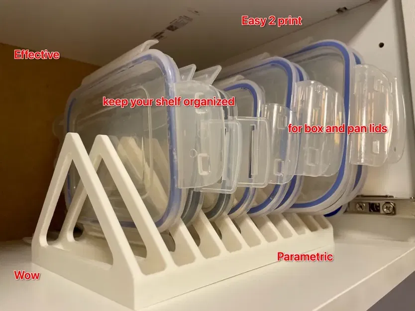 Bộ giá để nắp nồi/hộp | Tùy chỉnh tham số (Parametric) - Image 1