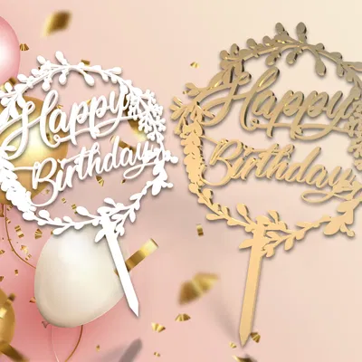 Phụ kiện trang trí bánh kem Happy Birthday