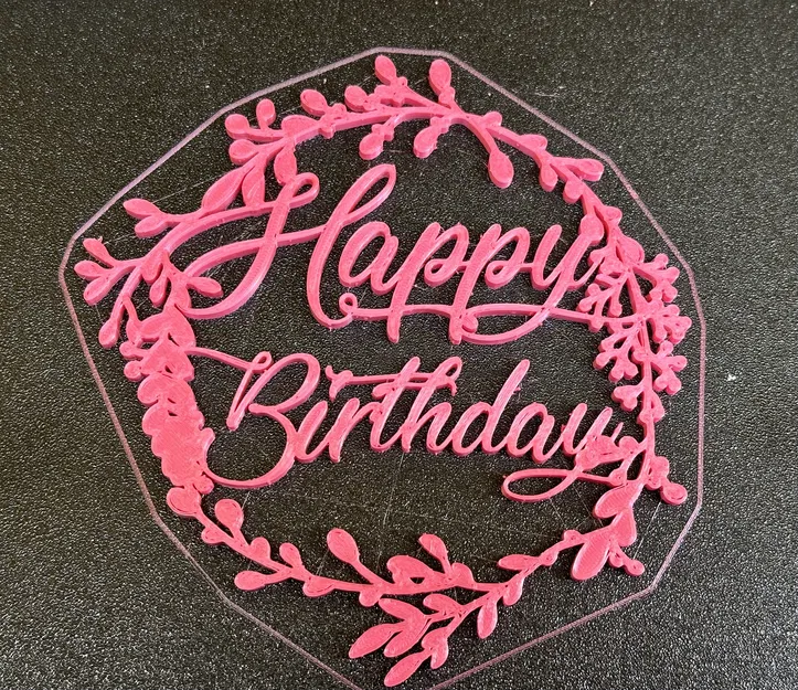 Mẫu in 3D trang trí Happy Birthday đẹp mắt và sang trọng - Image 1