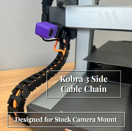 Xích quản lý cáp bên hông cho giá đỡ camera gốc của Anycubic Kobra 3 - Image 1