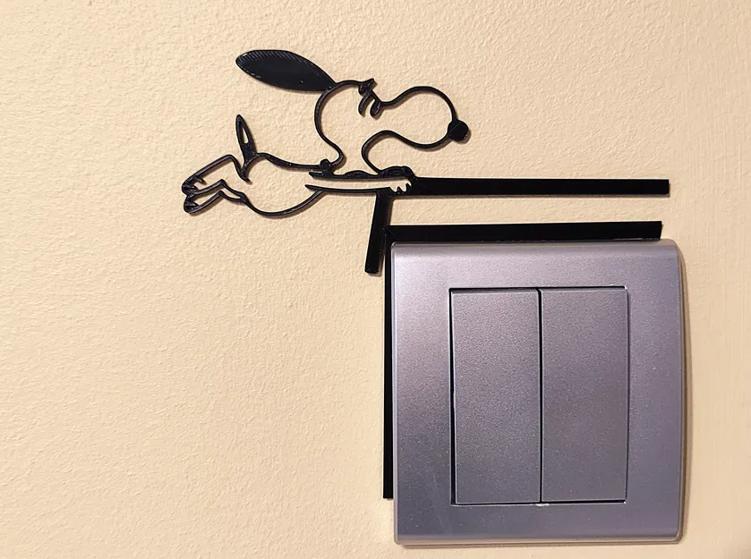 Mẫu trang trí công tắc/ổ cắm hình Snoopy – Mô hình in 3D 11 - Image 1