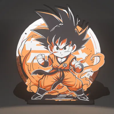 Goku Chibi – Mô hình 3D kèm đế tròn phong cách Kame