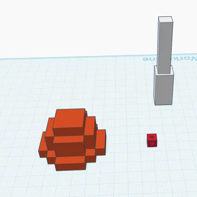 Mô hình nấm 3D phong cách voxel độc đáo cho người yêu game