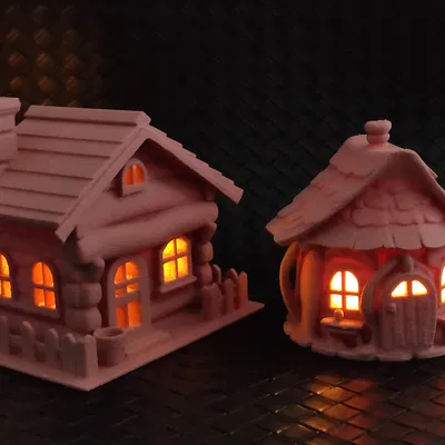 Ngôi nhà cổ tích - Vỏ bọc đèn LED tealight (Bộ 2 mẫu)