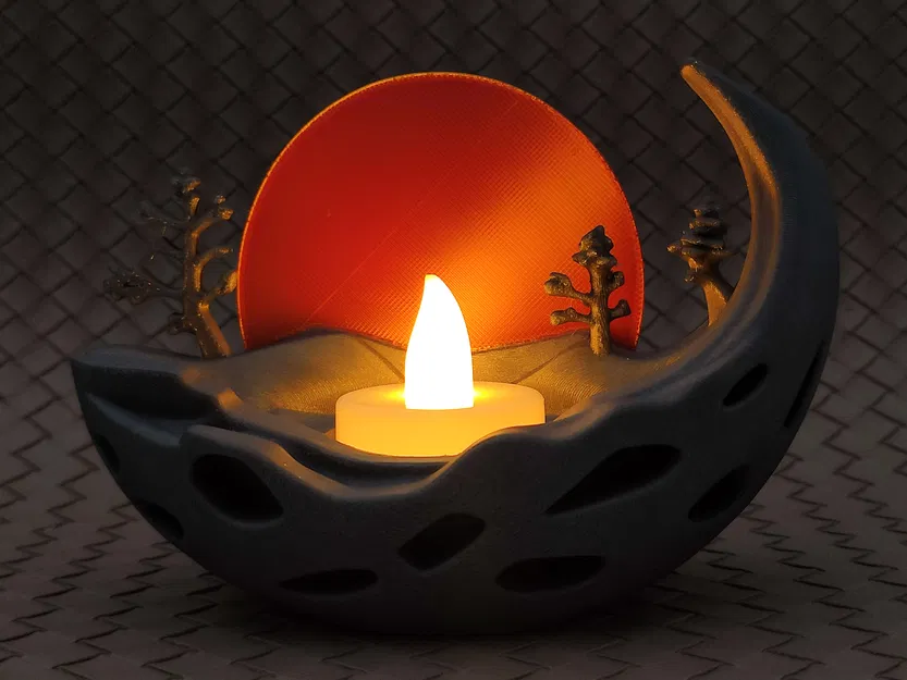 Sunset Hill - Đế nến trà LED hình đồi hoàng hôn - Image 4