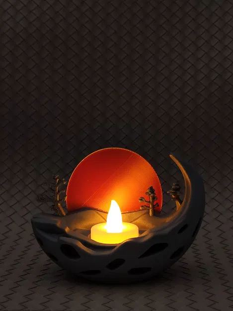 Sunset Hill - Đế nến trà LED hình đồi hoàng hôn - Image 6