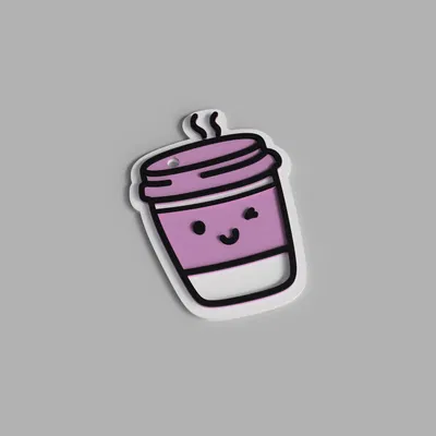 Móc khóa ly cà phê dễ thương | Đổi màu đơn giản (Không cần MMU/AMS)