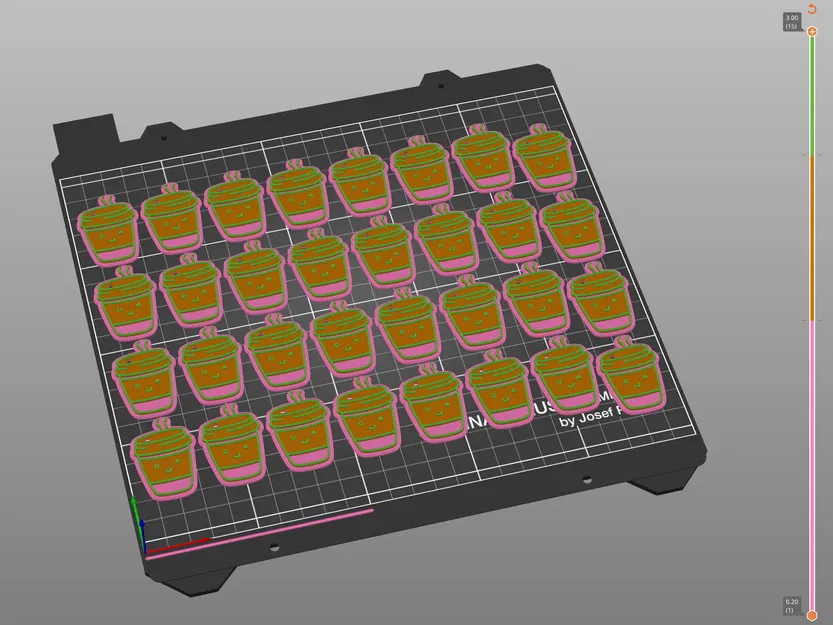 Móc khóa ly cà phê dễ thương | Đổi màu đơn giản (Không cần MMU/AMS) - Image 3