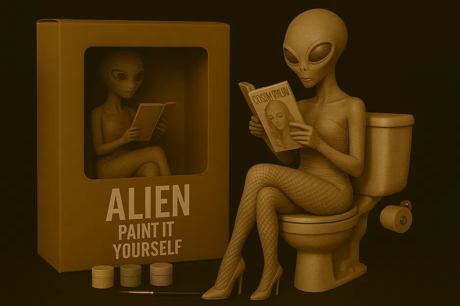 Alien Toilet – Mô hình bồn cầu người ngoài hành tinh tự sơn - Image 1