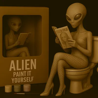 Alien Toilet – Mô hình bồn cầu người ngoài hành tinh tự sơn