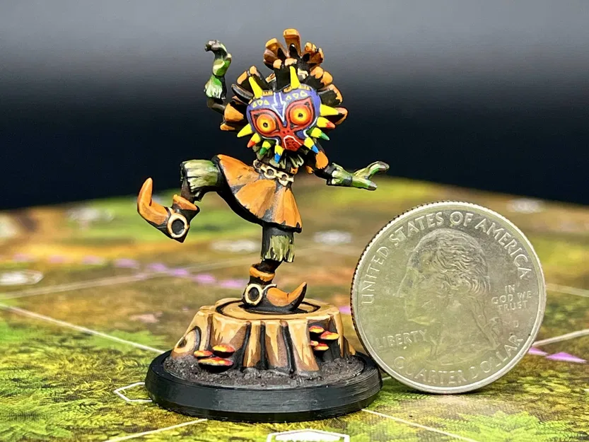 Mô hình Skull Kid đeo mặt nạ Majora (38mm) siêu đẹp cho tabletop - Image 3