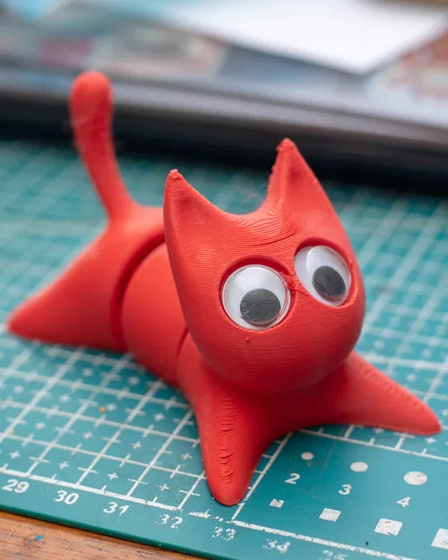 Mô hình mèo in 3D Flexi Cat cử động linh hoạt mắt Googly ngộ nghĩnh - Image 2