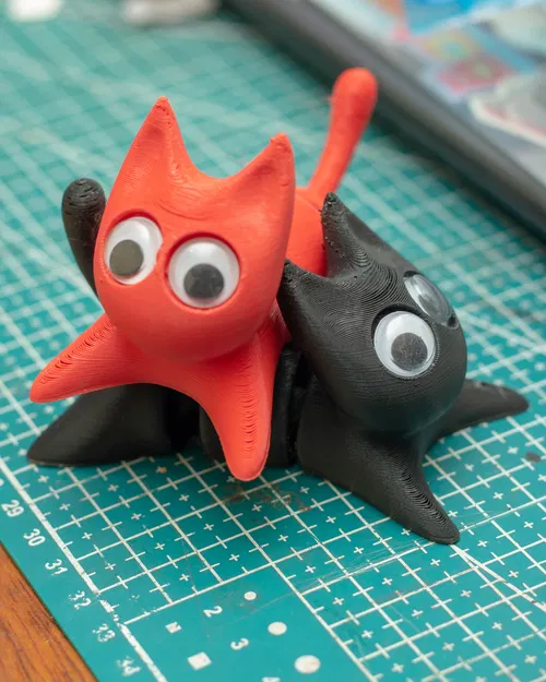 Mô hình mèo in 3D Flexi Cat cử động linh hoạt mắt Googly ngộ nghĩnh - Image 3