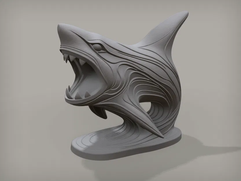 Mô hình tượng cá mập nghệ thuật trang trí 3D ấn tượng - Image 1