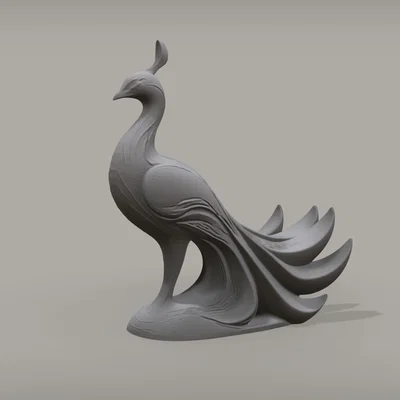 Mô hình tượng chim công (Peacock Statue) trang trí nghệ thuật 3D