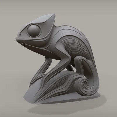 Mẫu Tượng Tắc Kè Hoa Nghệ Thuật Dùng In 3D (Chameleon Statue)