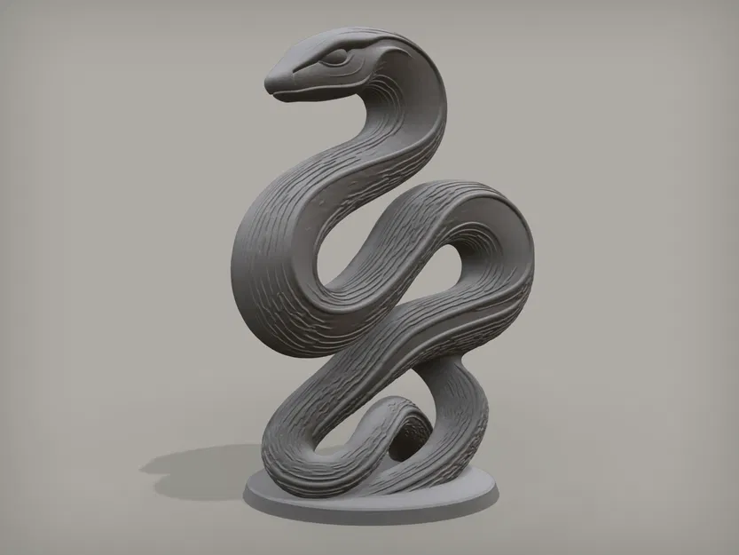 Tượng Rắn Nghệ Thuật - Mẫu File In 3D Trang Trí Độc Đáo - Image 1