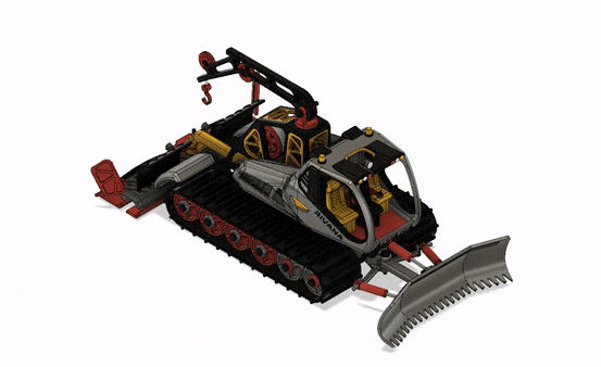 Mô hình xe ủi tuyết Snowcat hiện đại màu vàng có khớp cử động - Thumbnail 3