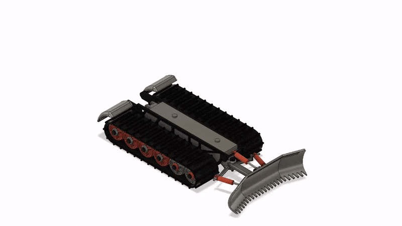 Mô hình xe ủi tuyết Snowcat hiện đại màu vàng có khớp cử động - Image 12