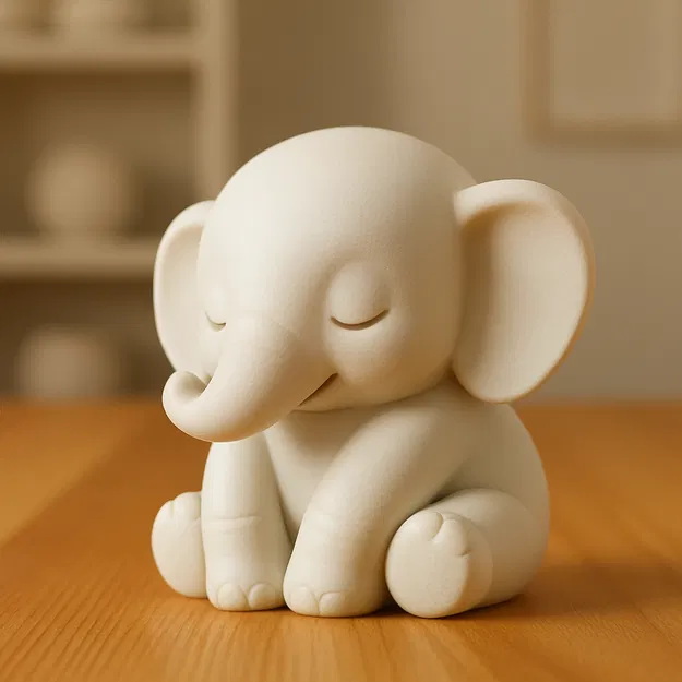 Mô hình in 3D chú voi nhỏ đáng yêu trang trí bàn làm việc - Image 1