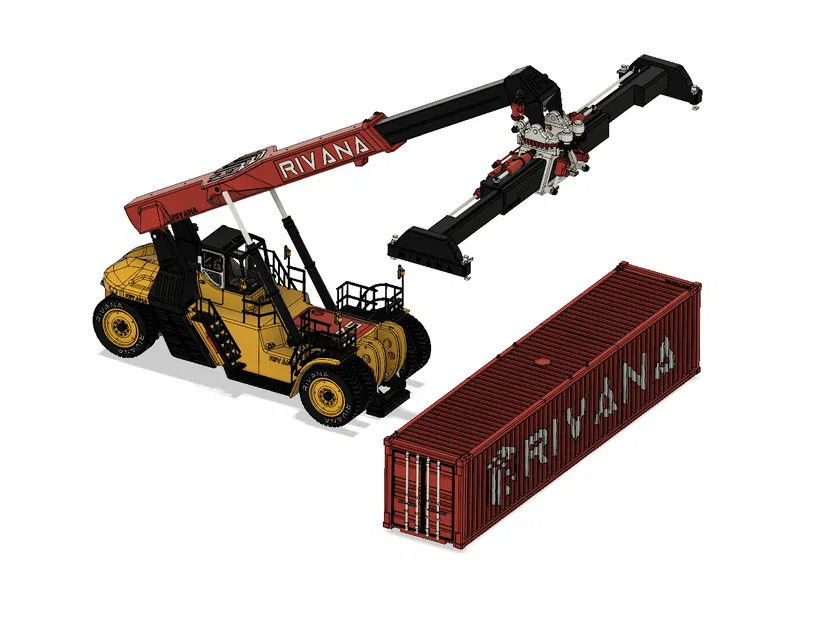 Yellow Reach Stacker (Basic) - Mô hình in 3D (Tỉ lệ 1:30) - Image 2