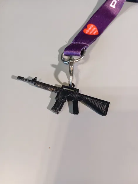 Móc khóa hình súng Gun Keychain siêu nhỏ in 3D nhanh trong 5 phút - Image 1