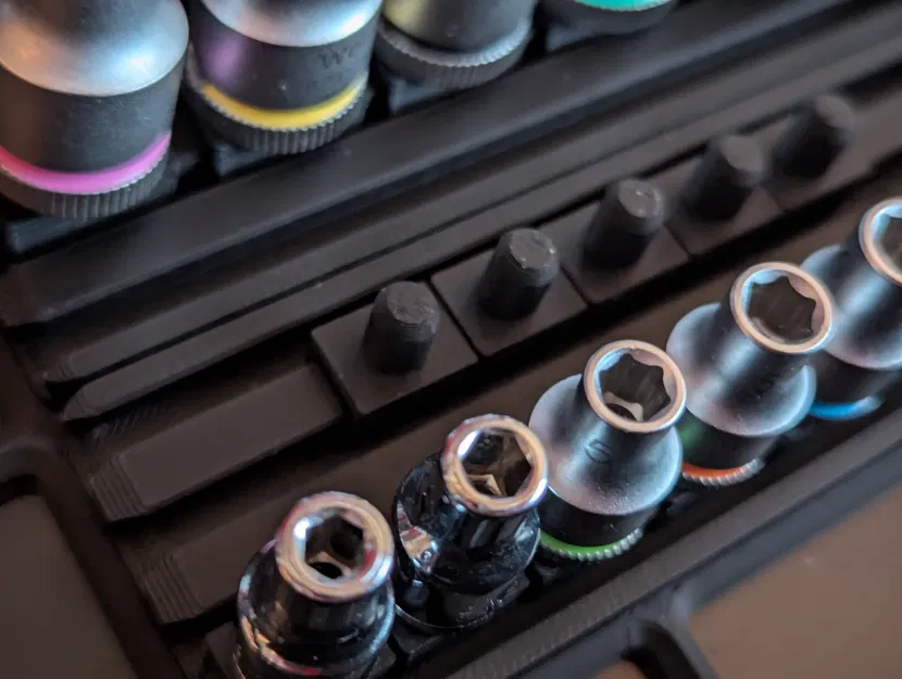 Giá đỡ đầu tuýp (socket) Gridfinity trên thanh ray - Image 2