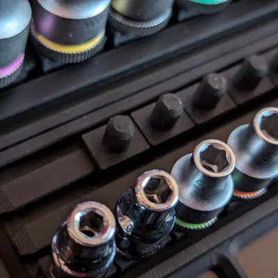 Giá đỡ đầu tuýp (socket) Gridfinity trên thanh ray