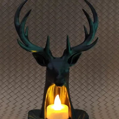 Tượng Chú Hươu - Đế Cắm Nến LED Tealight