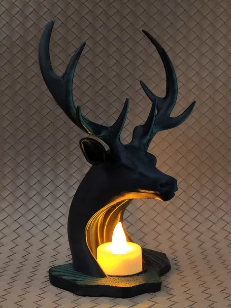 Tượng Chú Hươu - Đế Cắm Nến LED Tealight - Image 4
