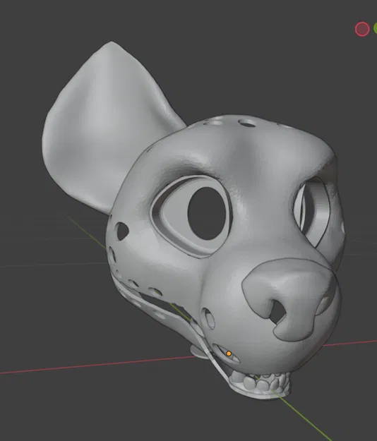 Khung đầu Hyena Fursuit (Hyena Headbase) - File in 3D chất lượng cao - Image 1