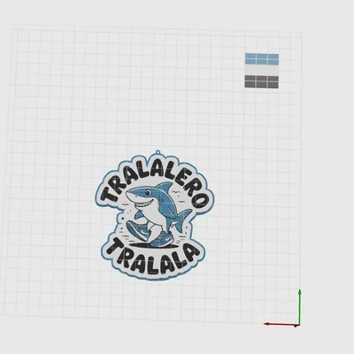 Móc khóa cá mập Tralalero Tralala - Mẫu in 3D cá tính và độc đáo